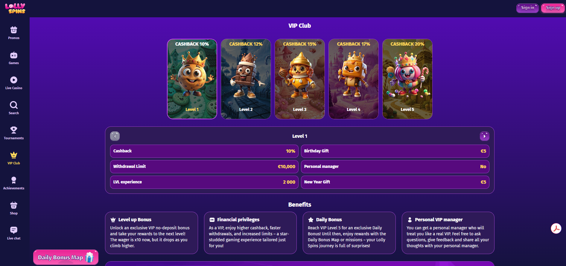 LollySpins Vip Program