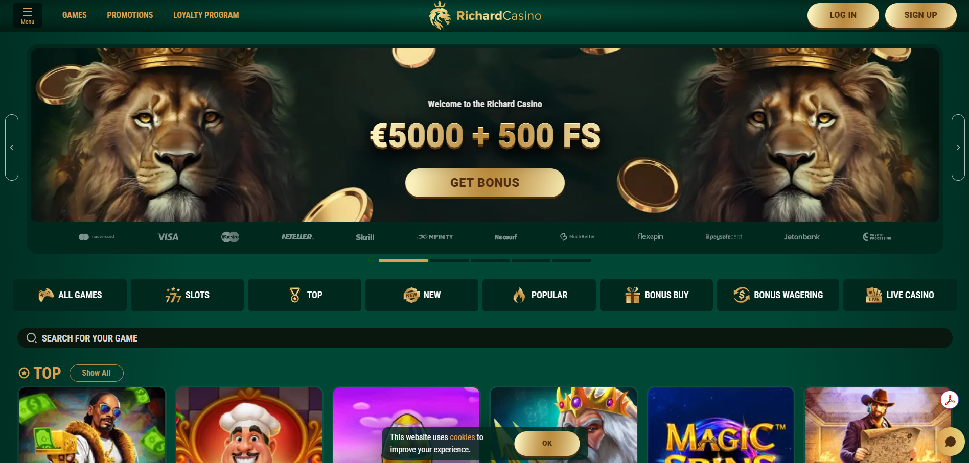 Richard Casino Home Page