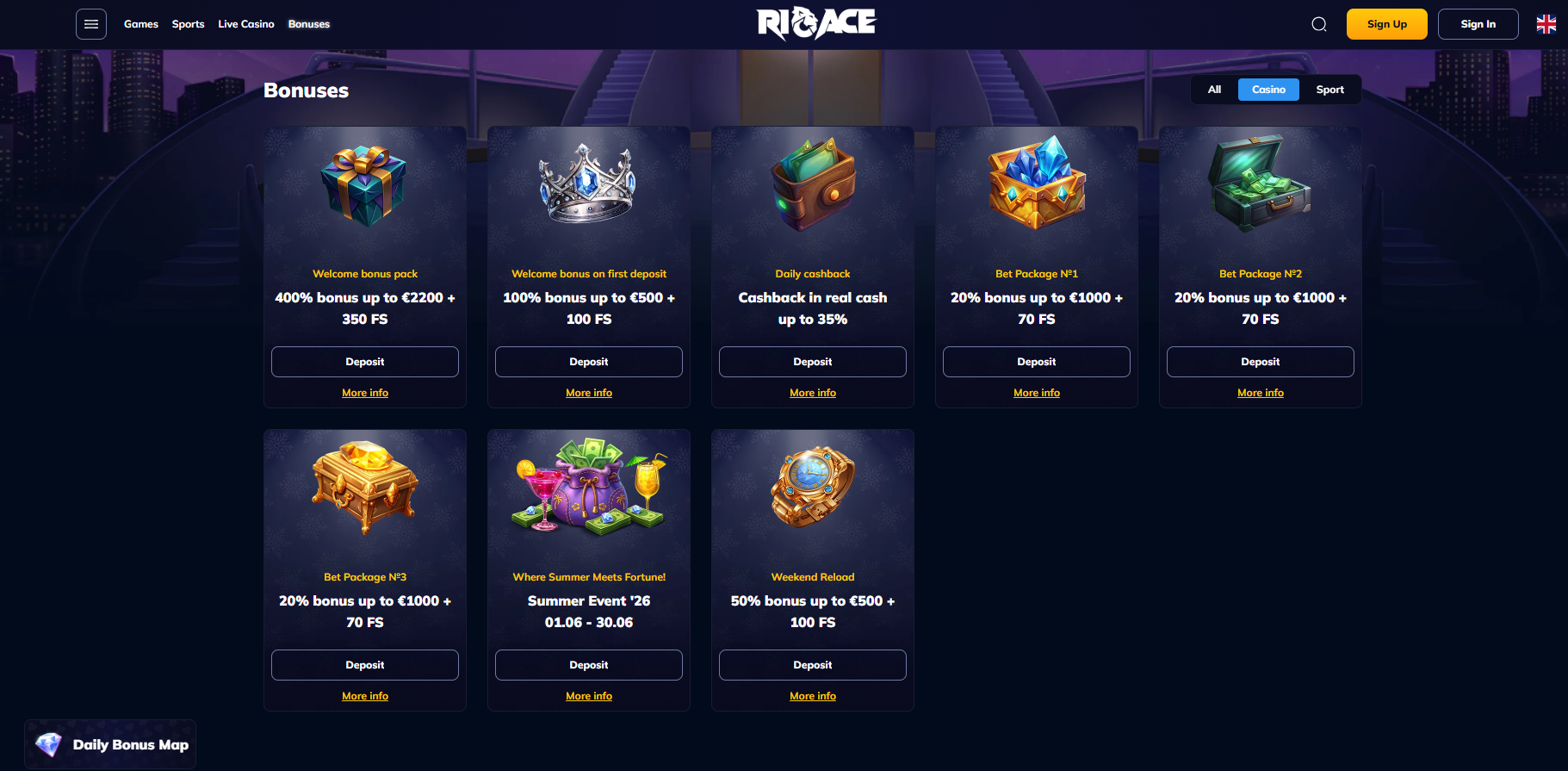 RioAce Casino Bonus