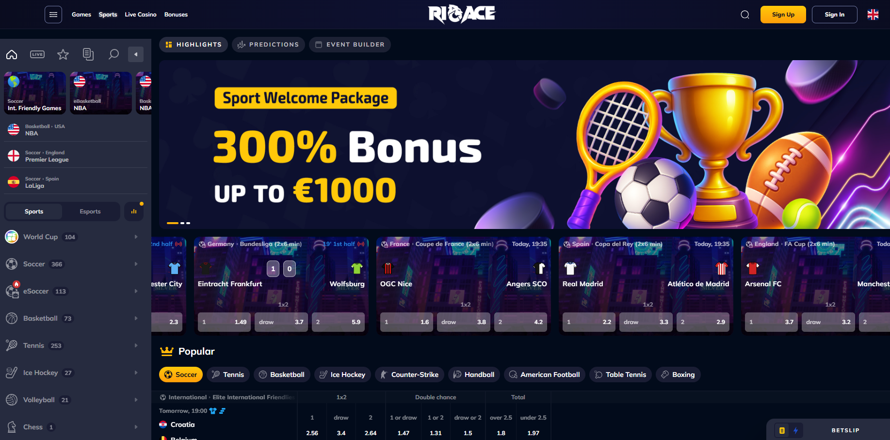 RioAce Sportsbook Bonus