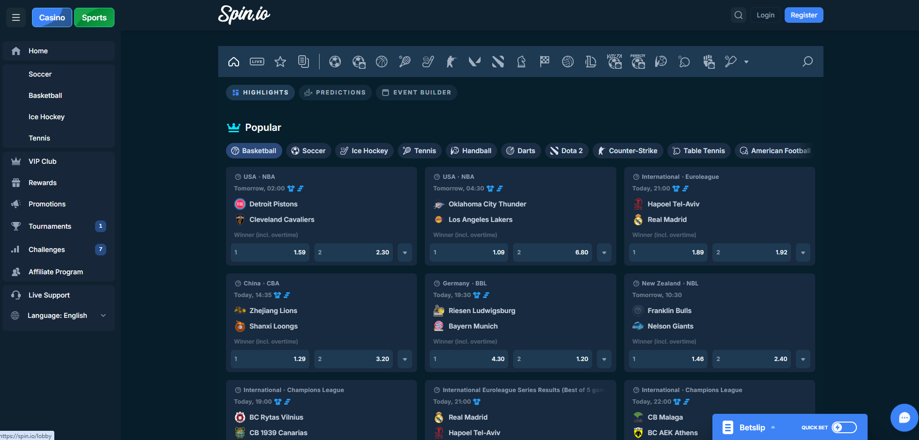 Spin io Sportsbook