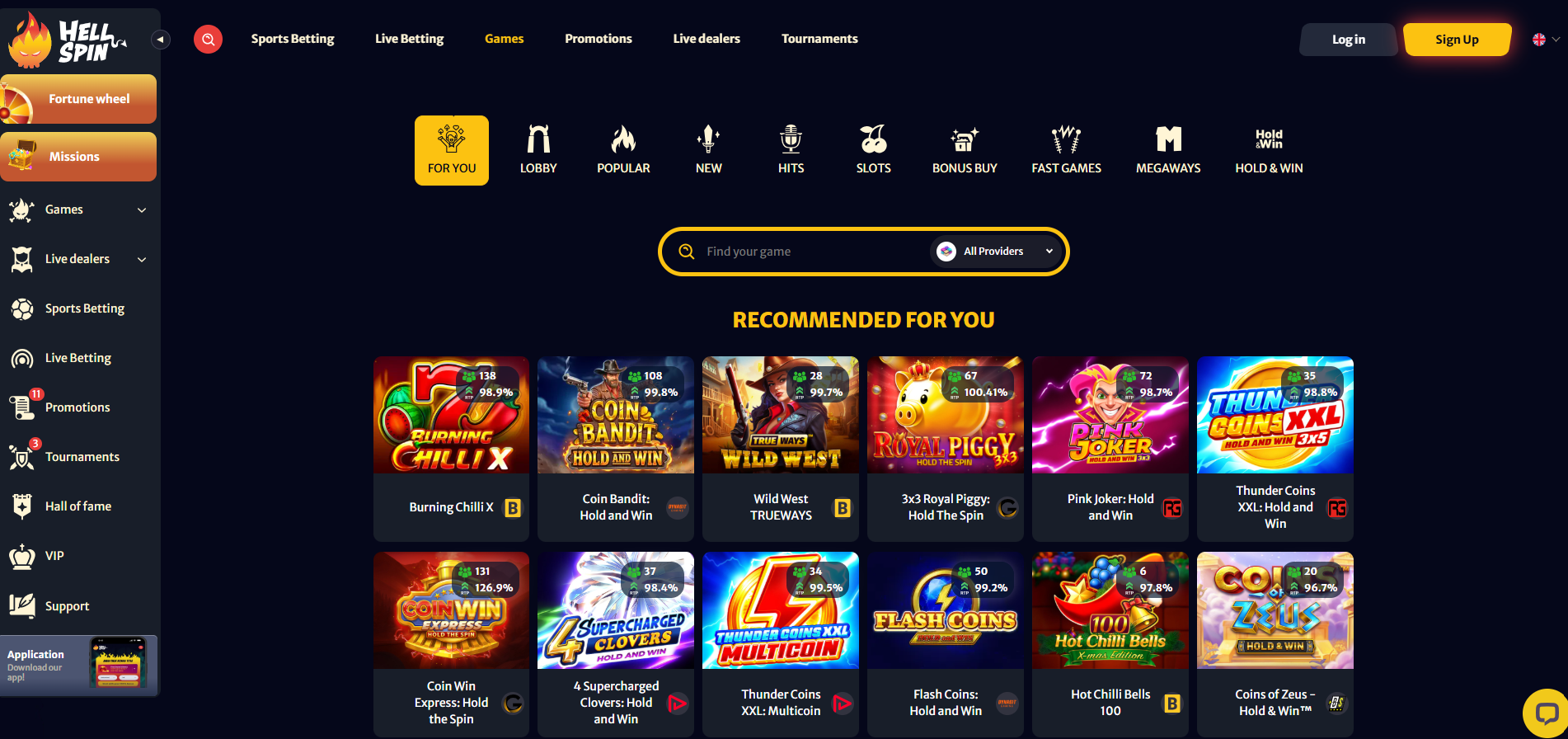 Hellspin Casino Games