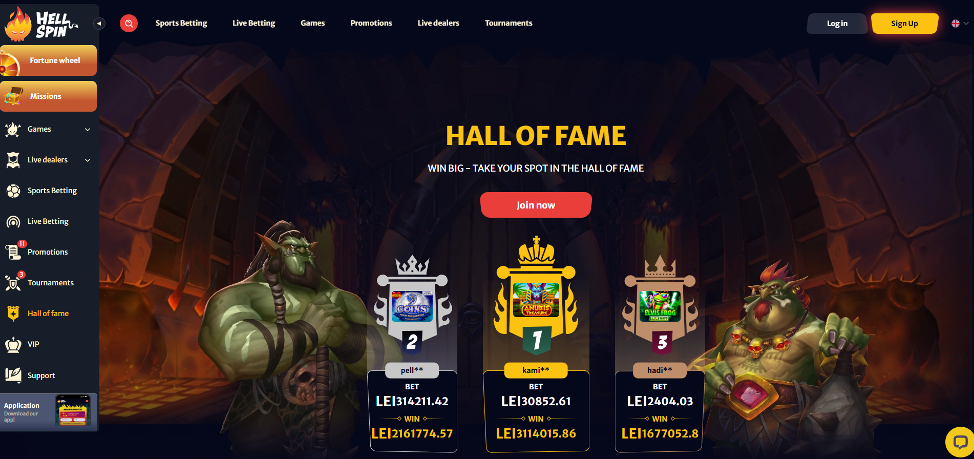 Hellspin Hall Of Fame