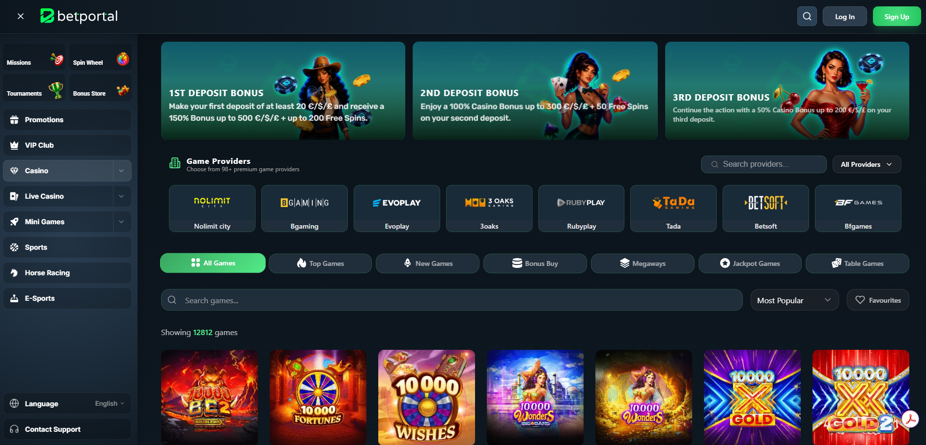 BetPortal Casino Welcome Bonus