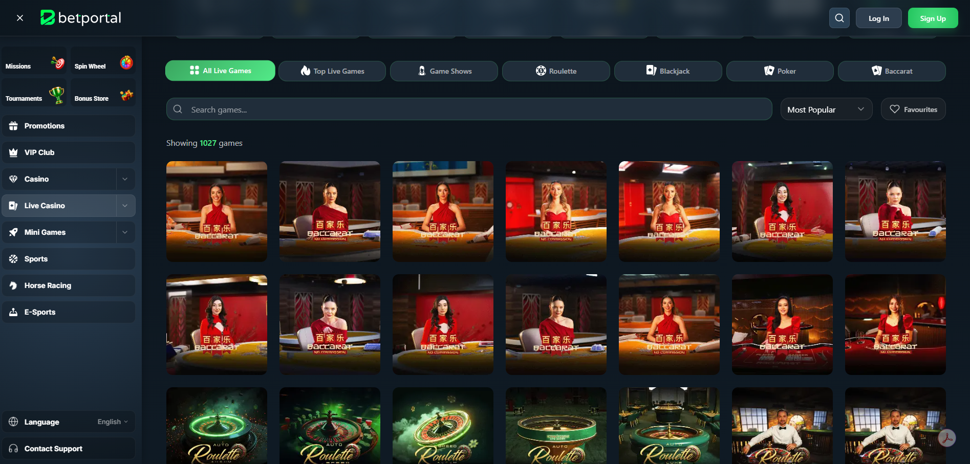 BetPortal Live Casino