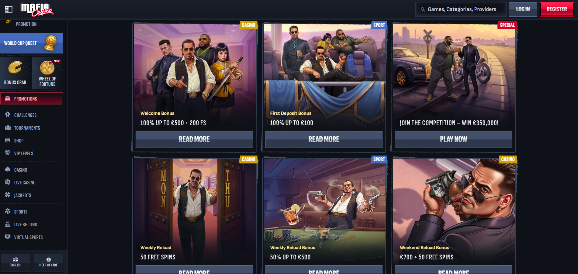 Mafia Casino Promotions