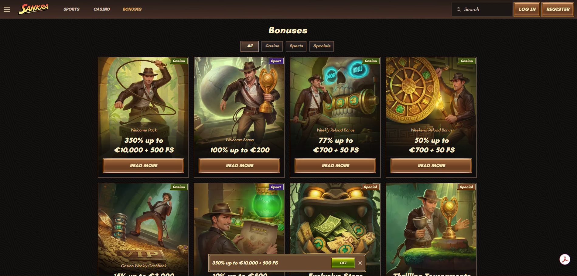 Sankra Welcome Bonus