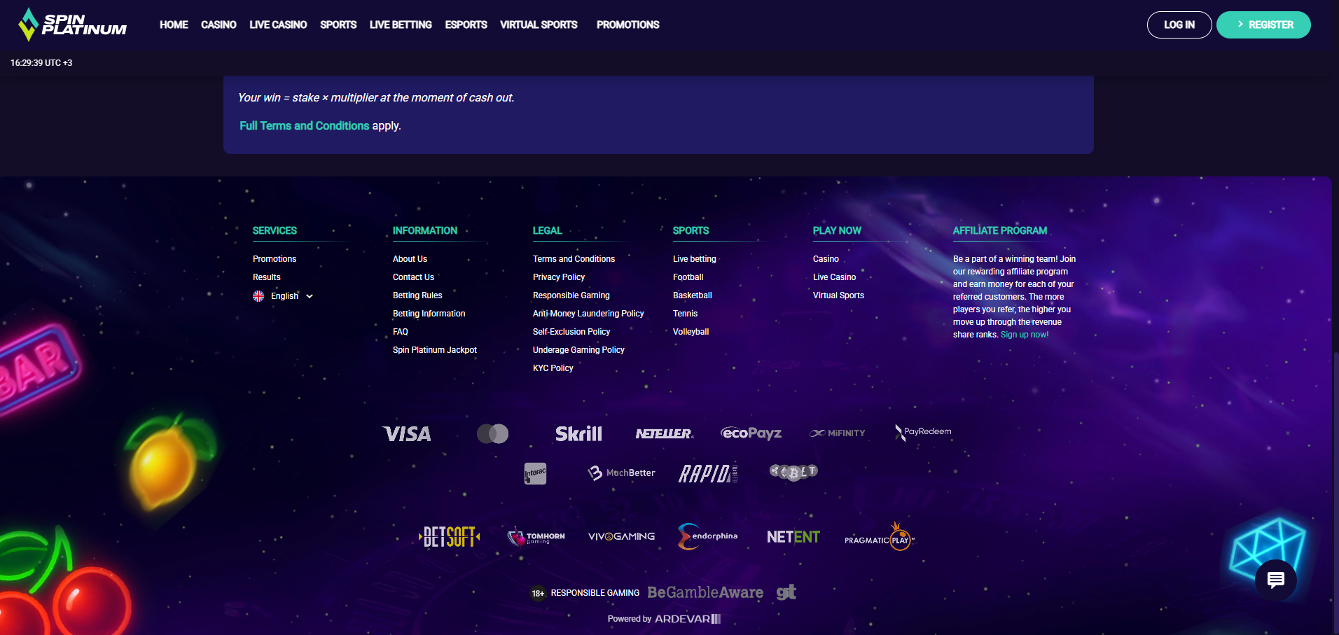 SpinPlatinum Payment Methods