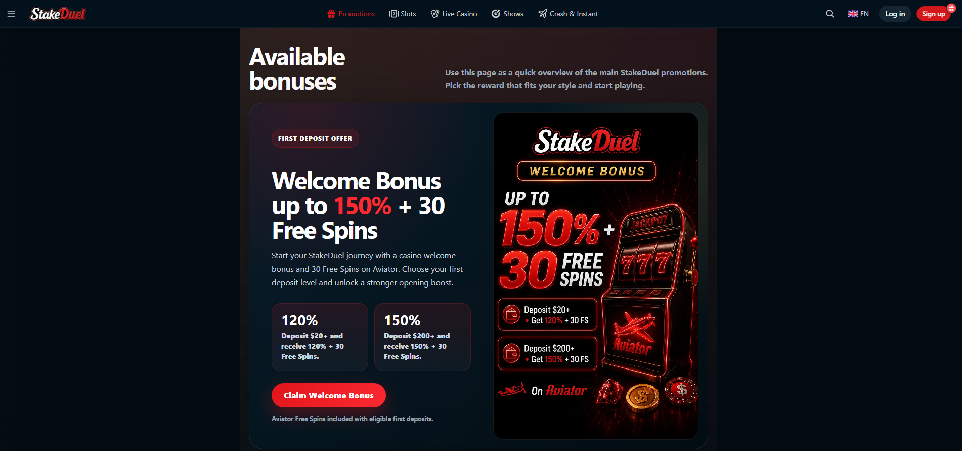 StakeDuel Welcome Bonus