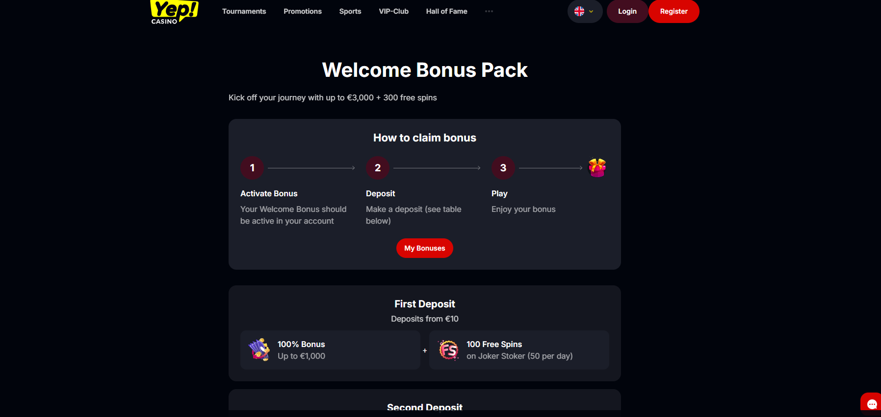 Yep Casino Bonus