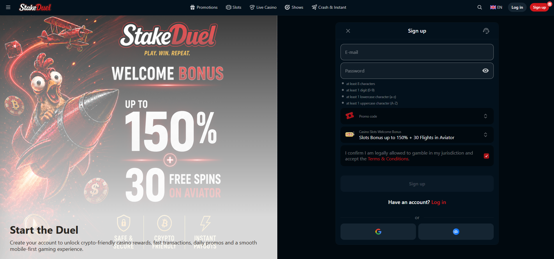 stakeduel home page
