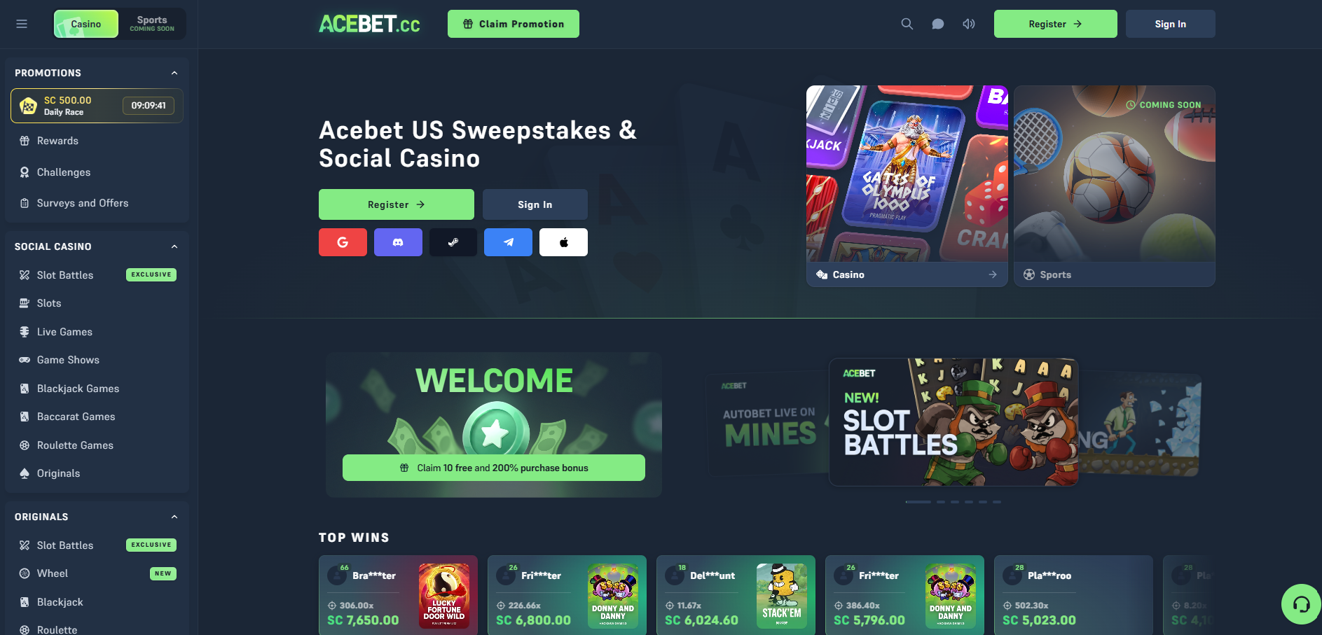 Acebet.cc Home Page
