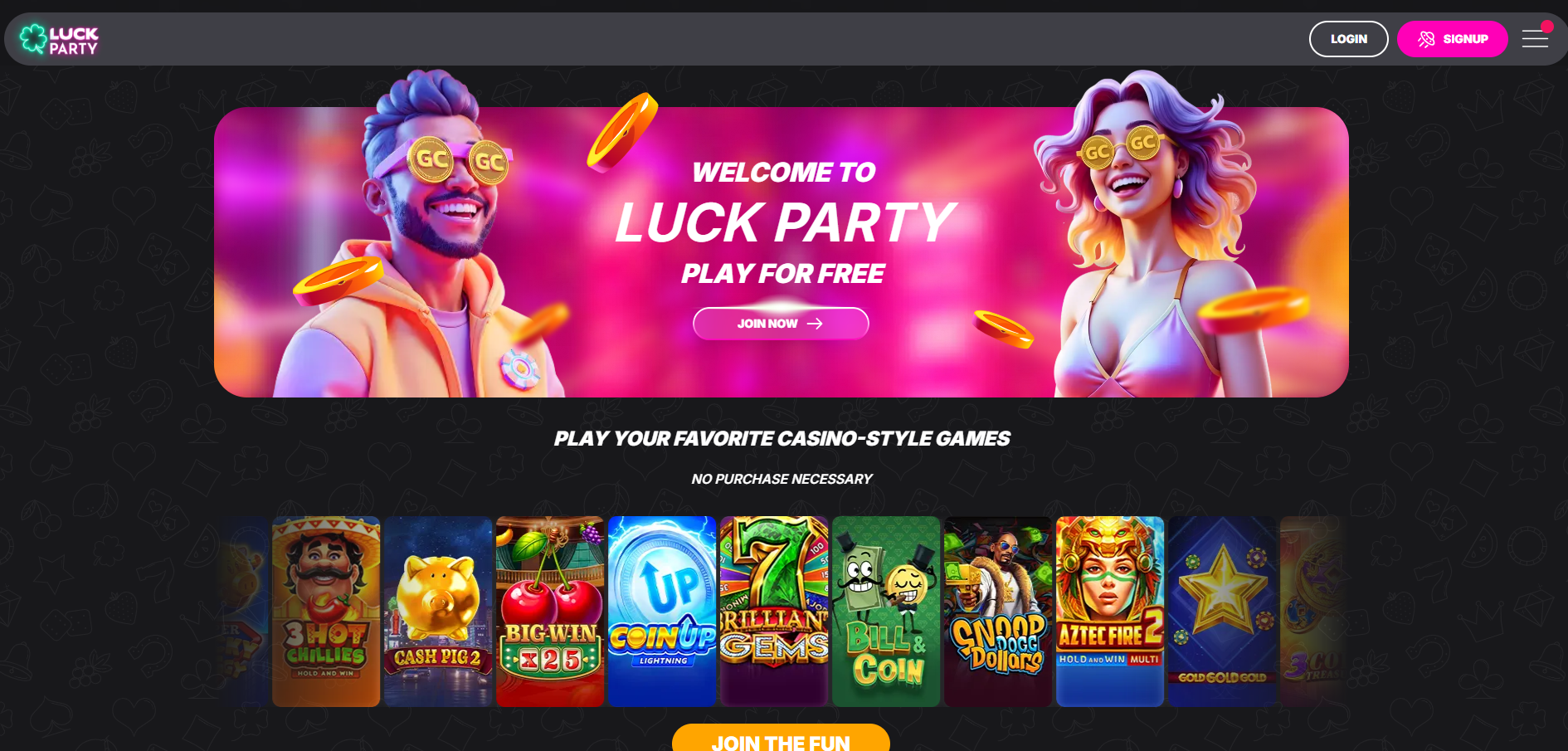 LuckParty Home Page