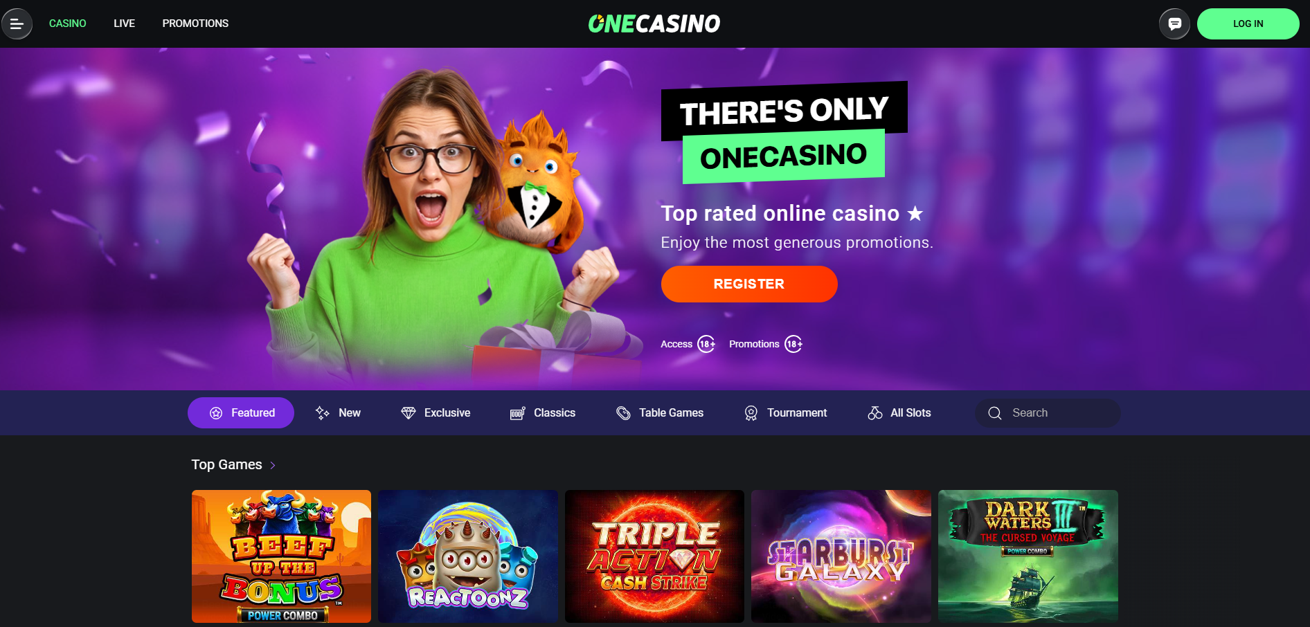OneCasino Home Page