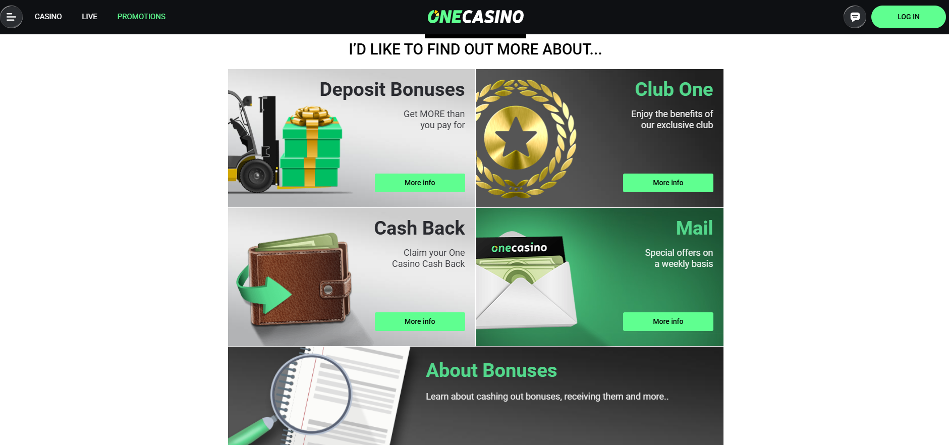 OneCasino Welcome Bonus