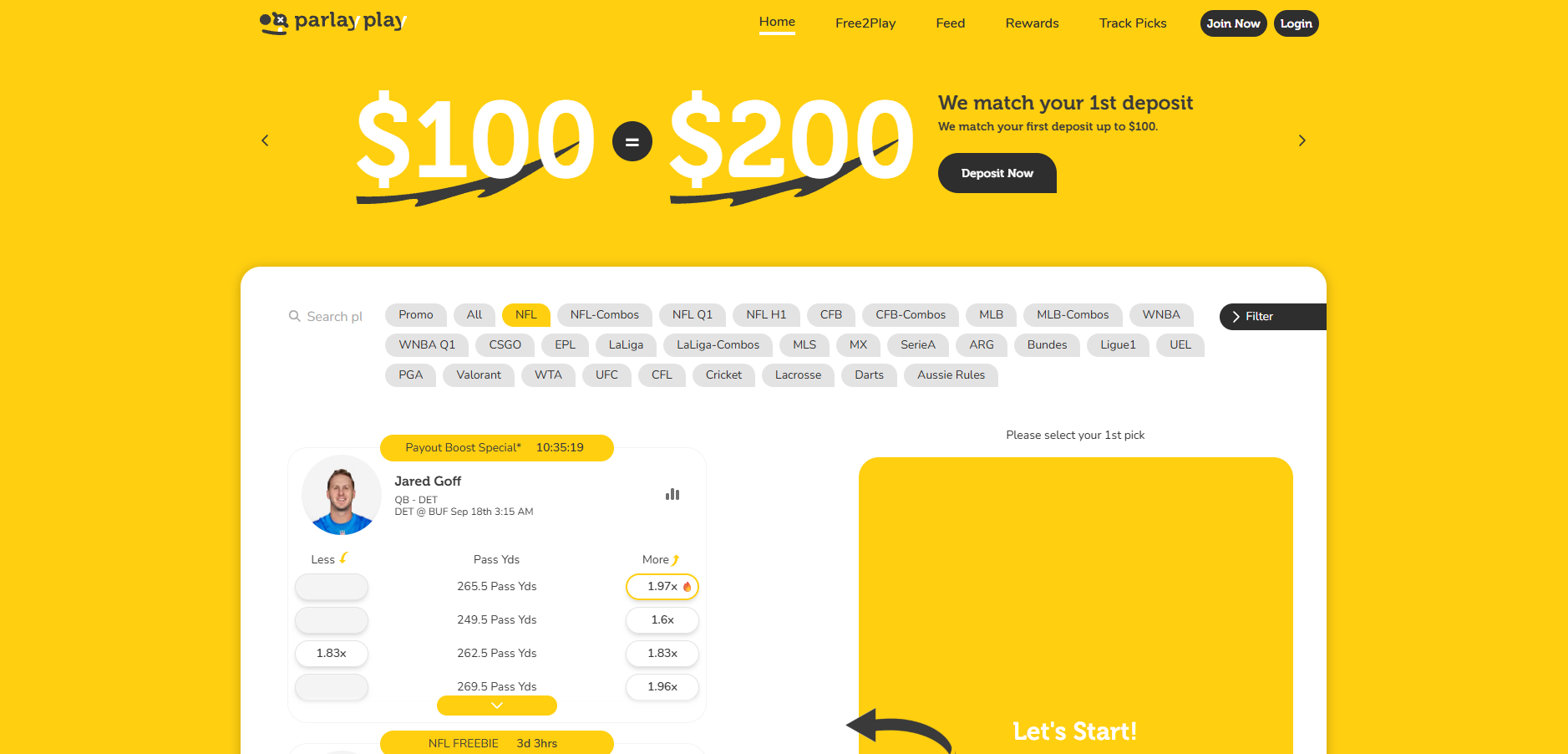ParlayPlay Home Page