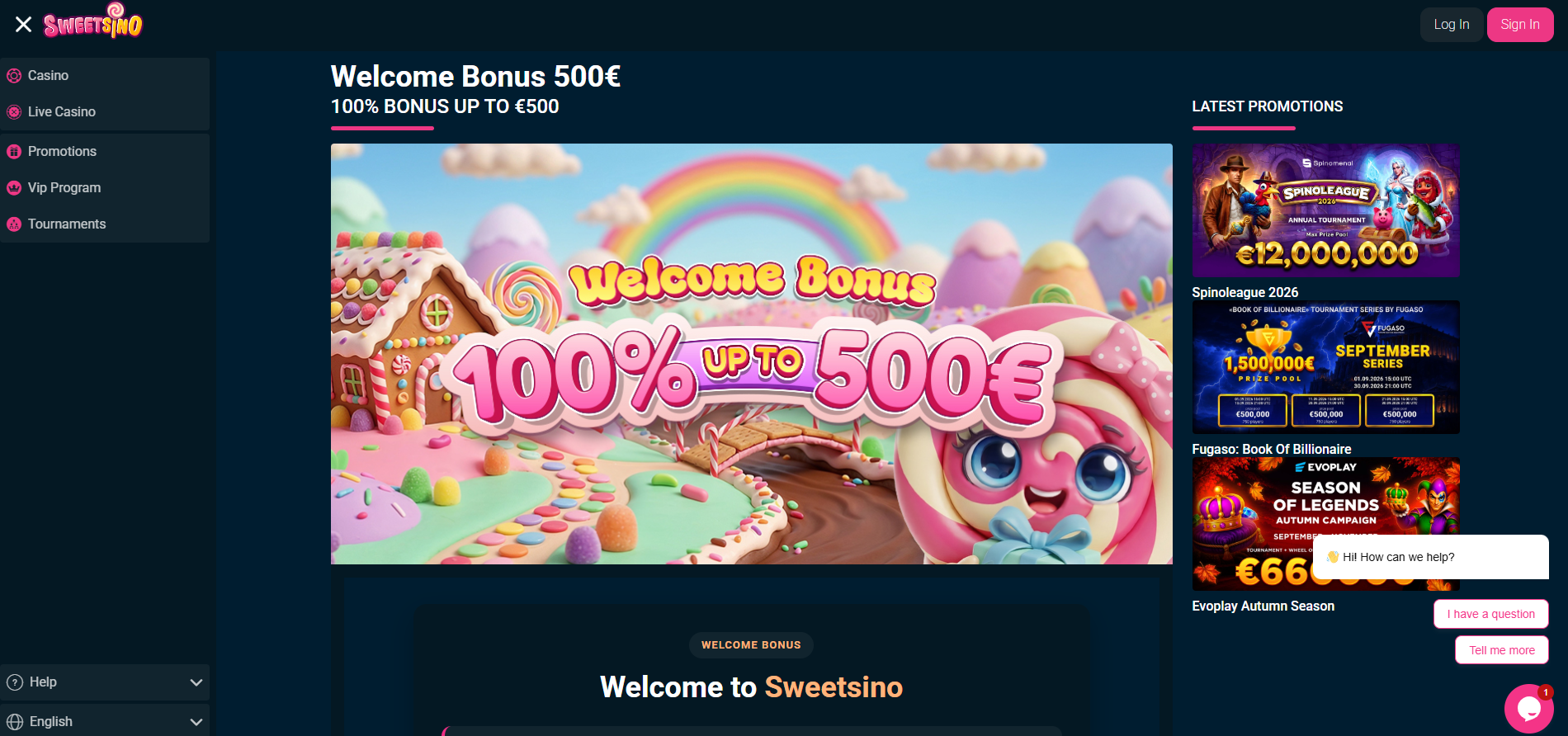 Sweetsino First Deposit Bonus