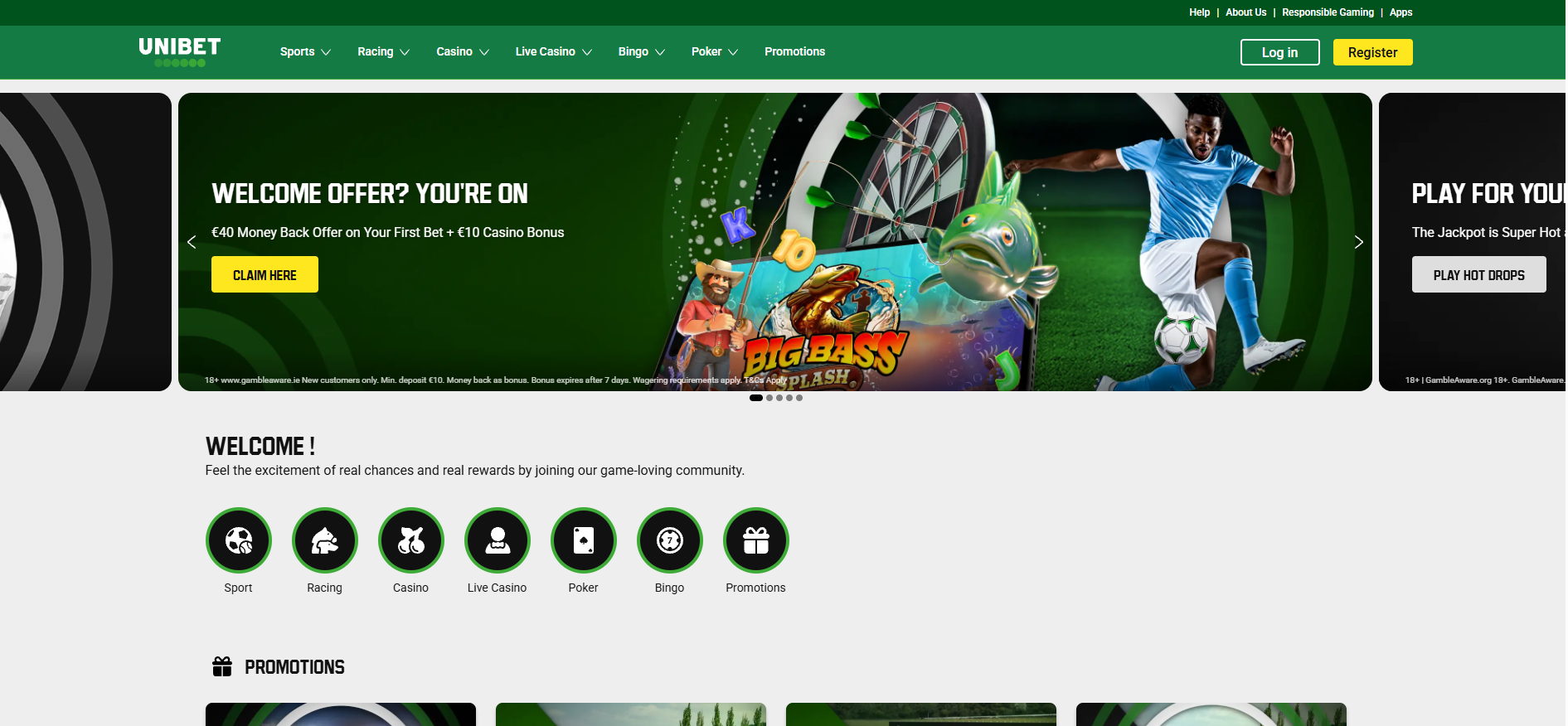 Unibet Home Page