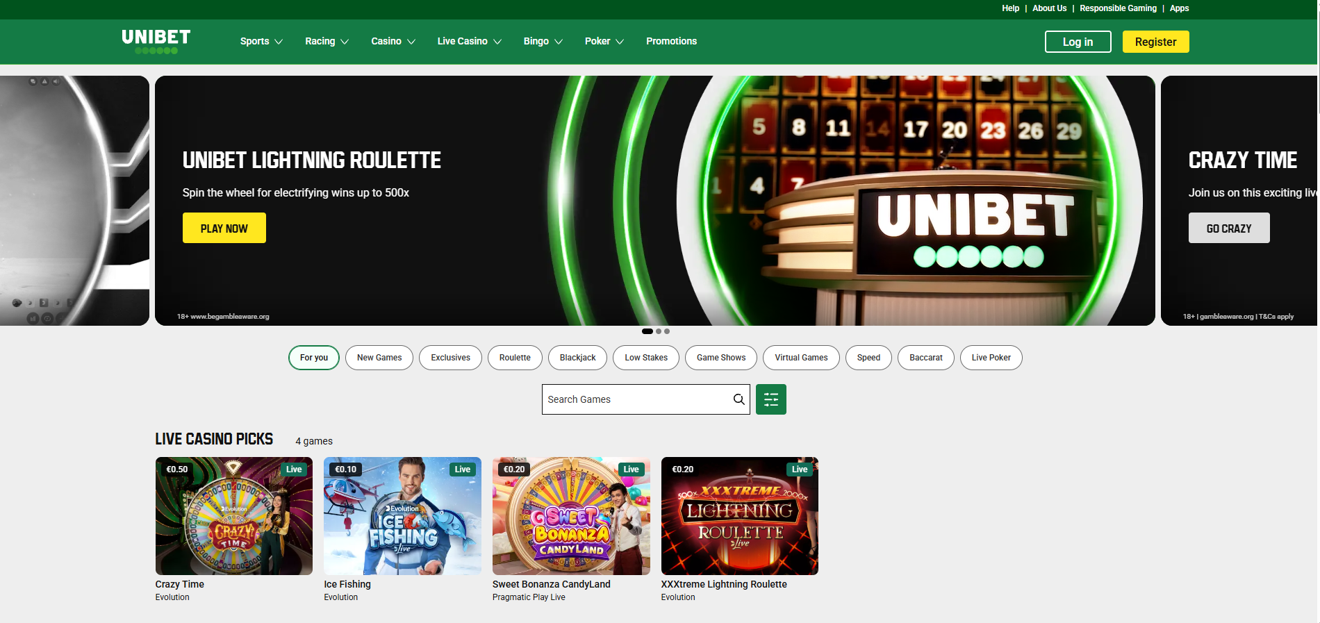 Unibet LiveCasino