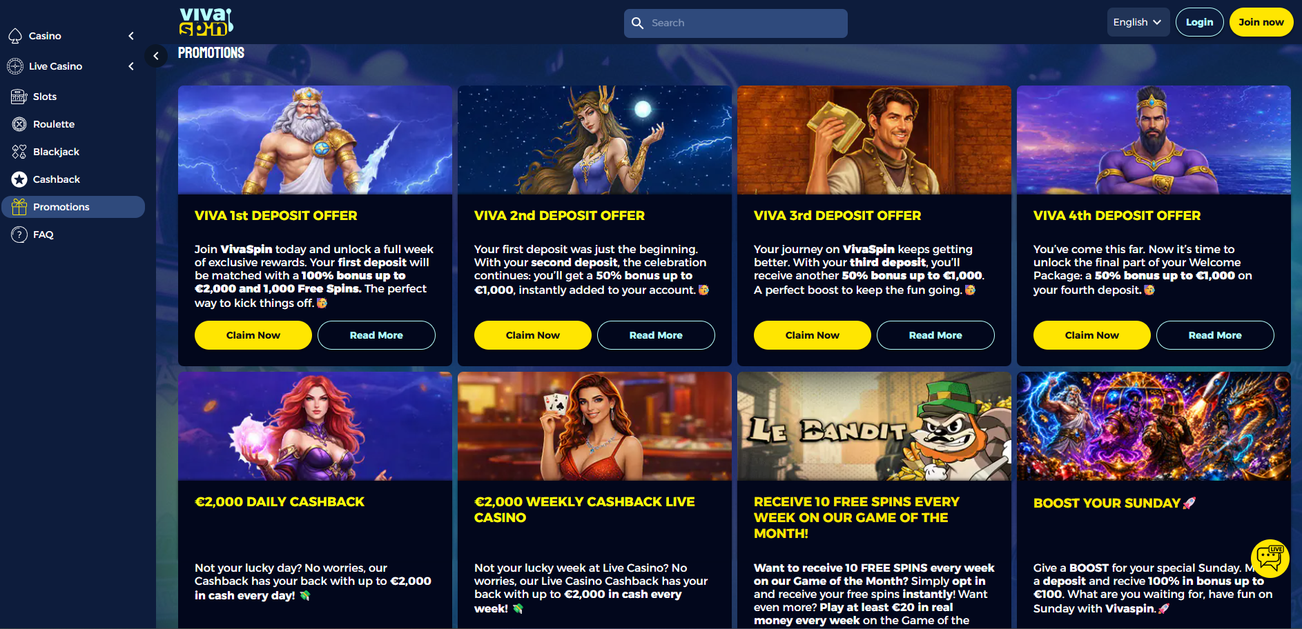 Vivaspin Casino Bonus